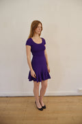 2000s diane von furstenberg purple knit dress
