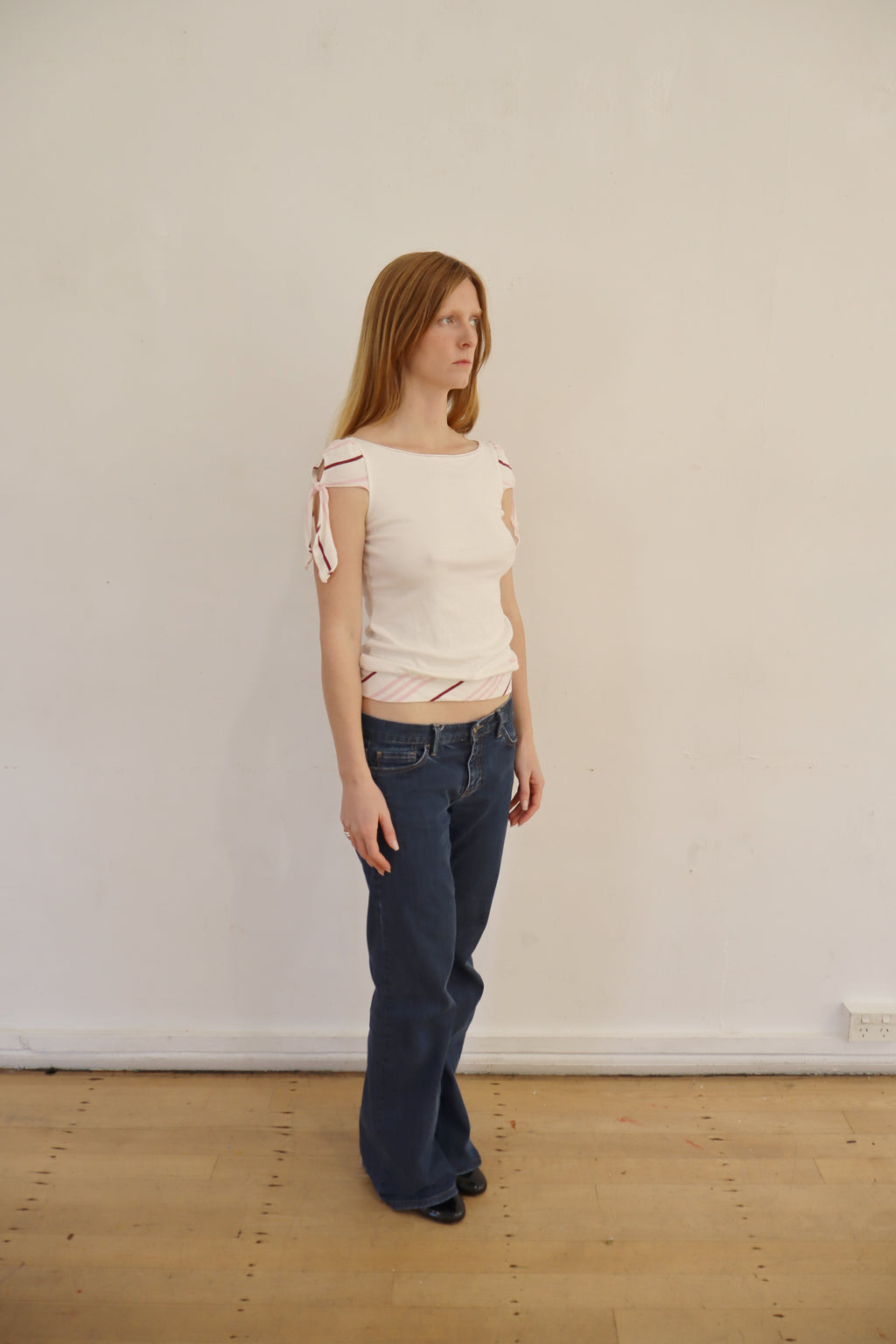 2000s burberry blue label white and pink nova check top