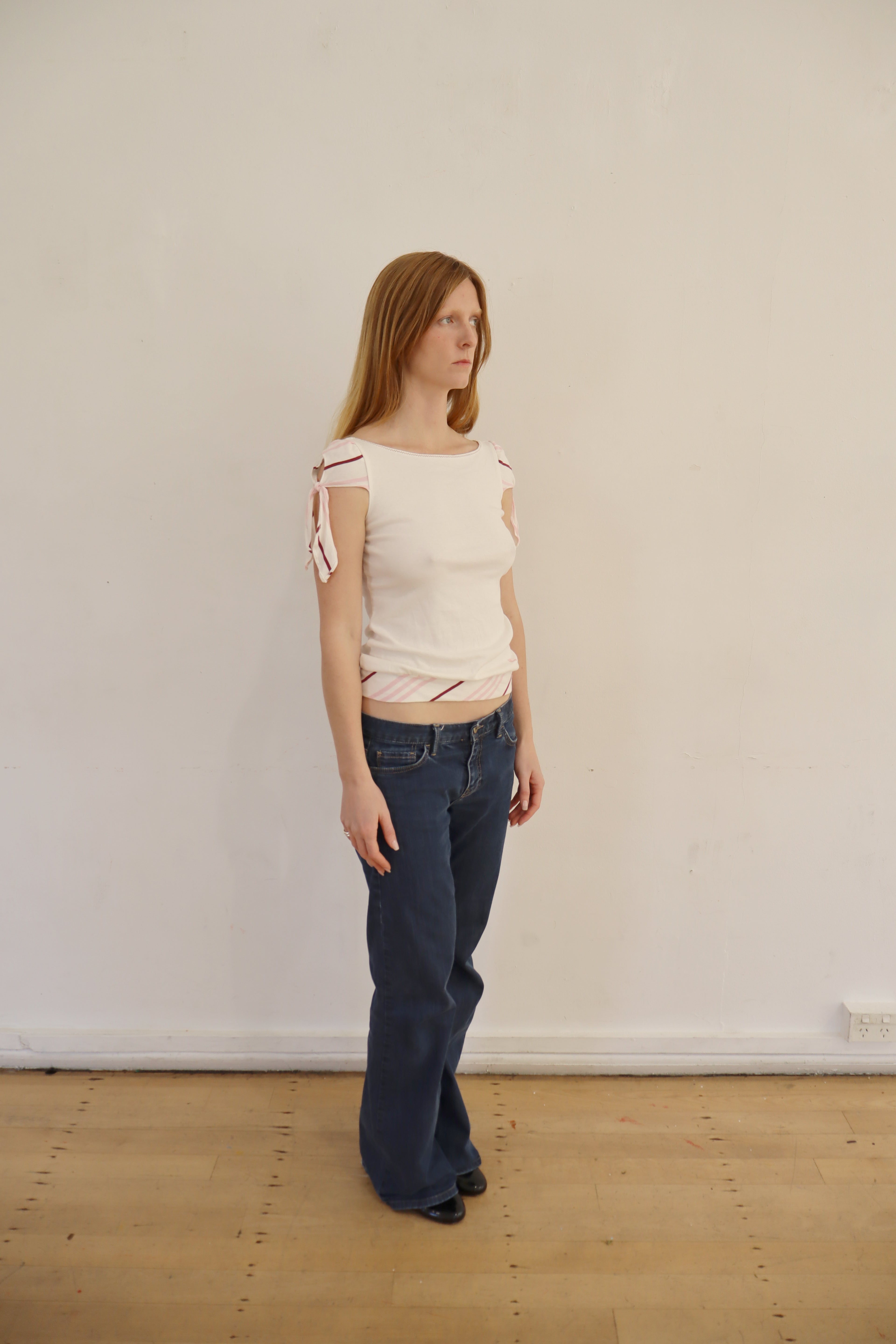 2000s burberry blue label white and pink nova check top