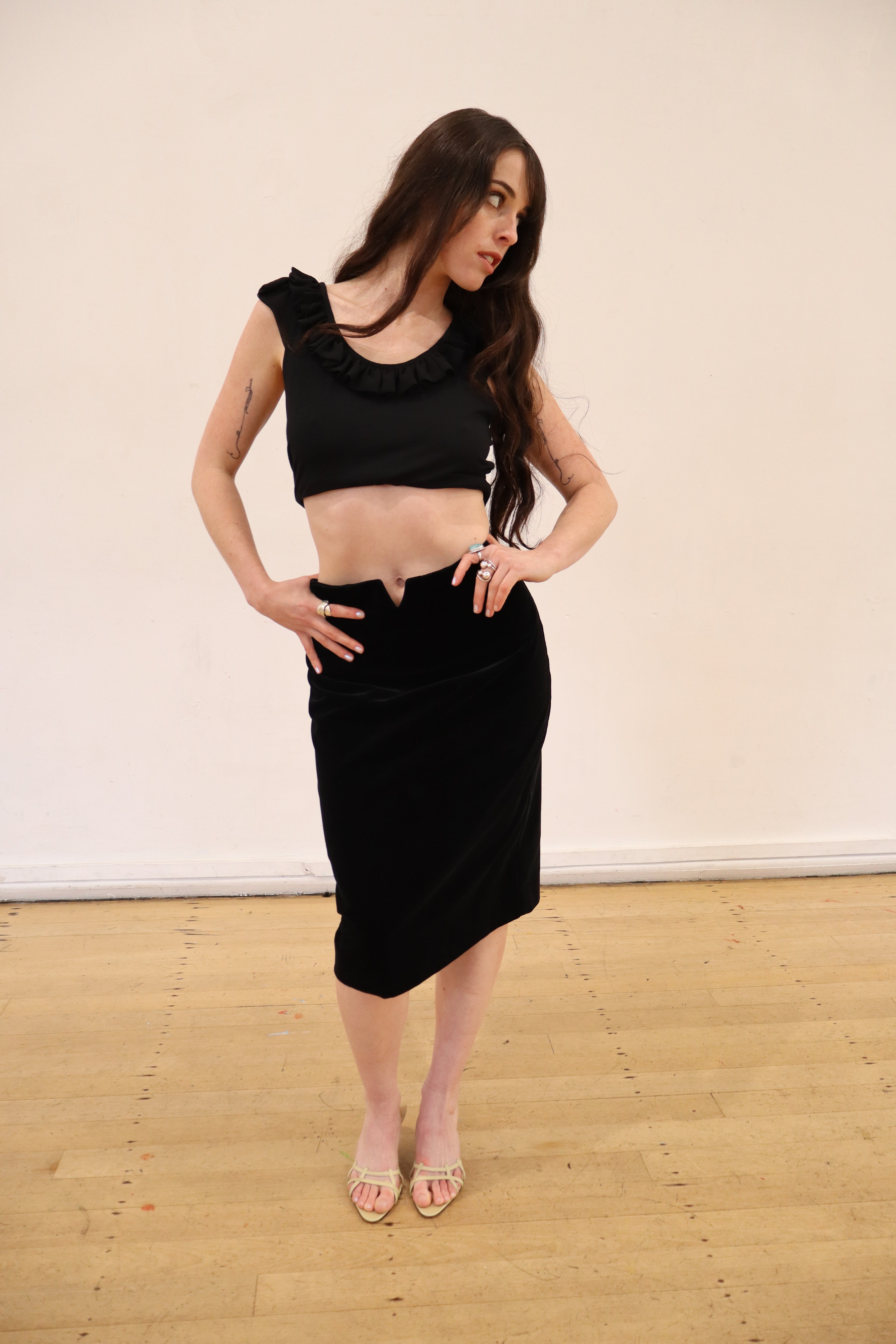 vintage christian dior velvet skirt