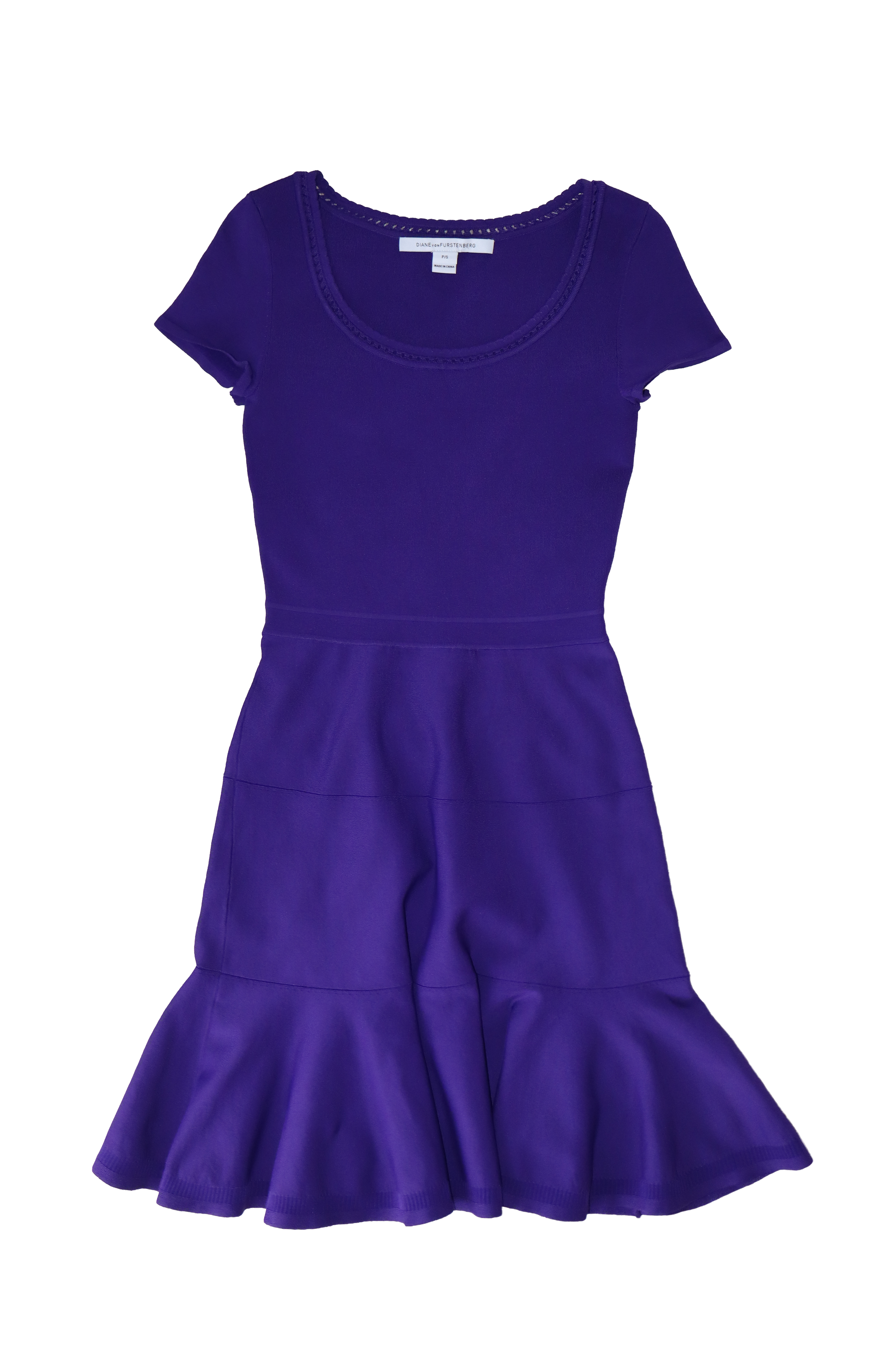 2000s diane von furstenberg purple knit dress