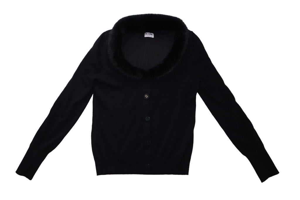 2000s blugirl fur-trimmed cardigan