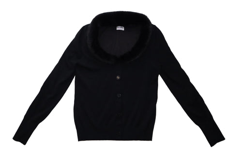 2000s blugirl fur-trimmed cardigan