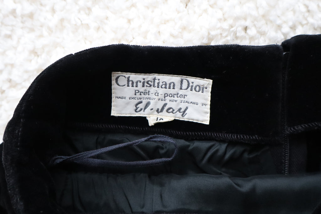 vintage christian dior velvet skirt
