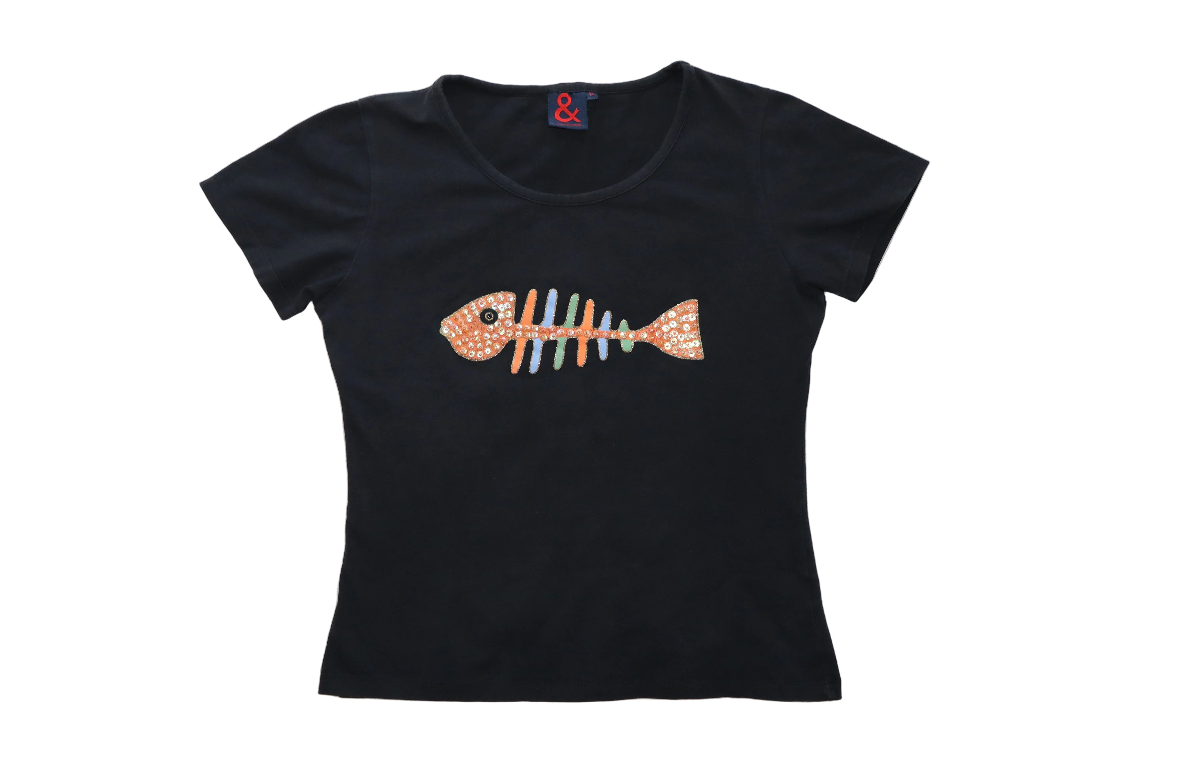 2000s dolce and gabbana fishbone t-shirt