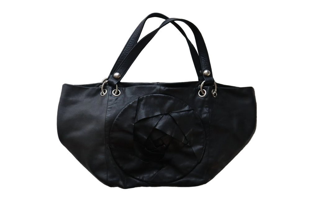 vintage rosette soft leather shoulder bag