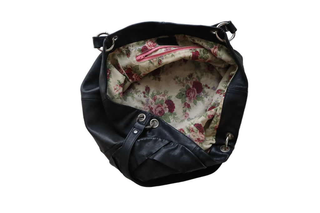 vintage rosette soft leather shoulder bag