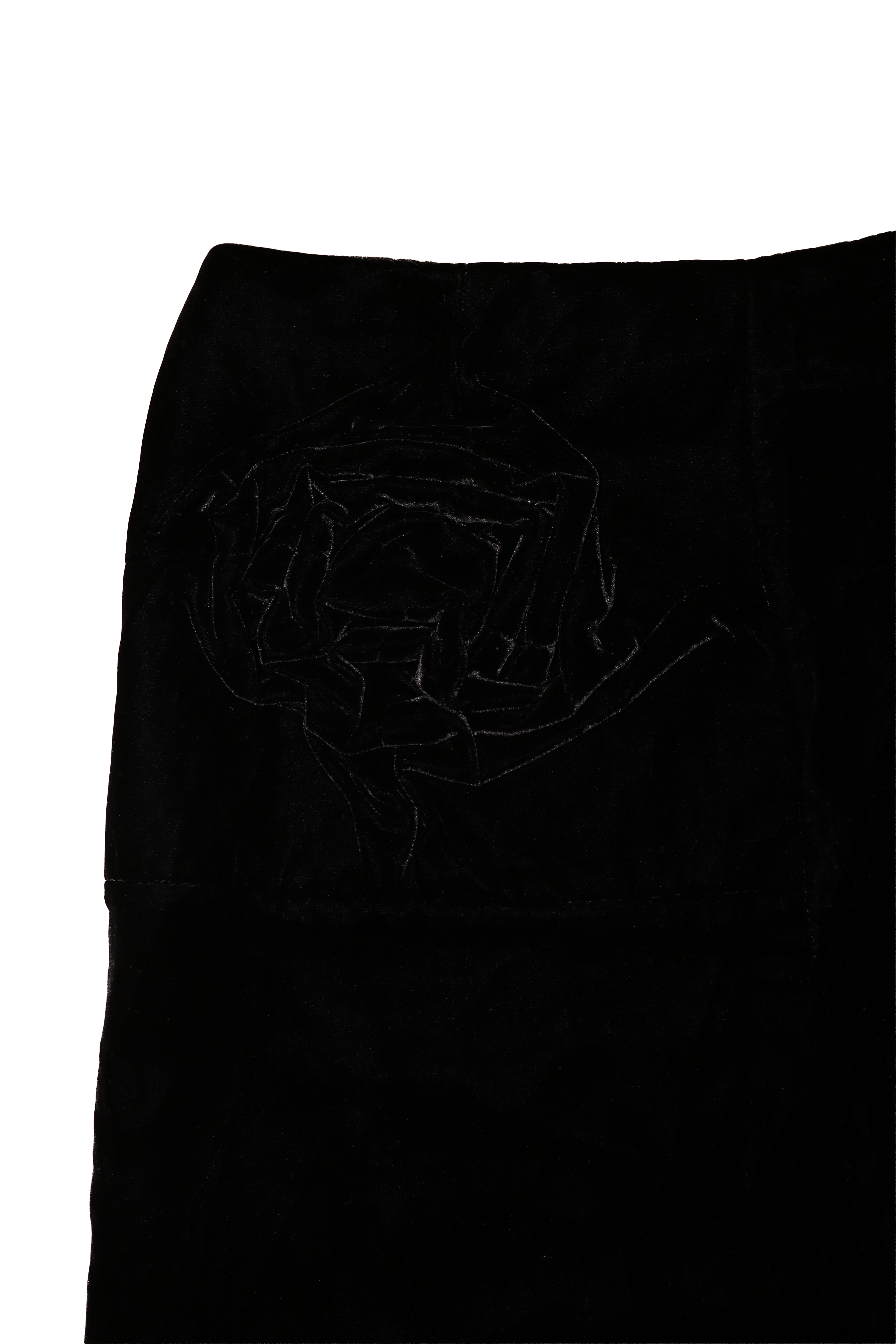 vintage velvet rosette midi skirt