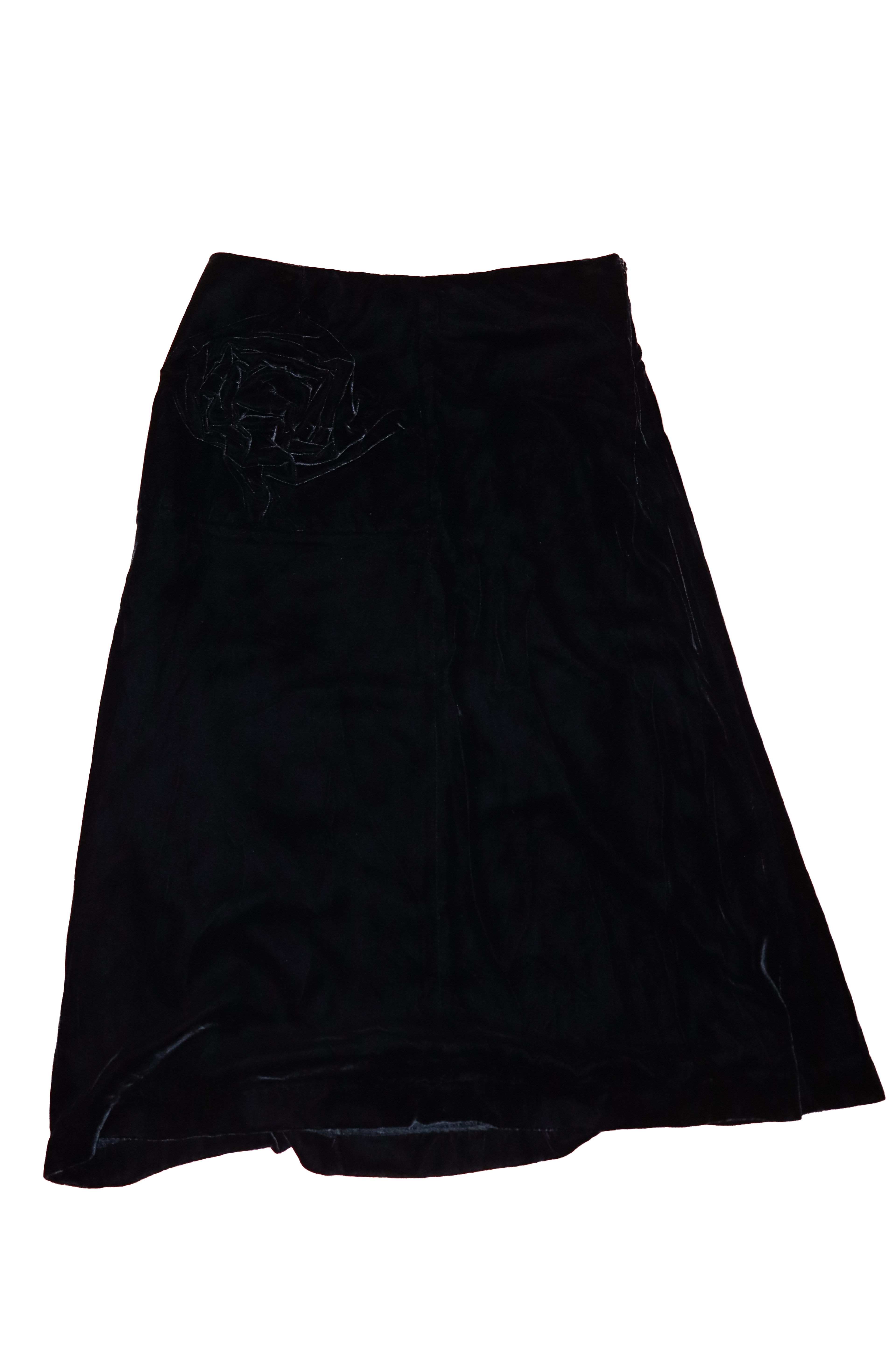 vintage velvet rosette midi skirt