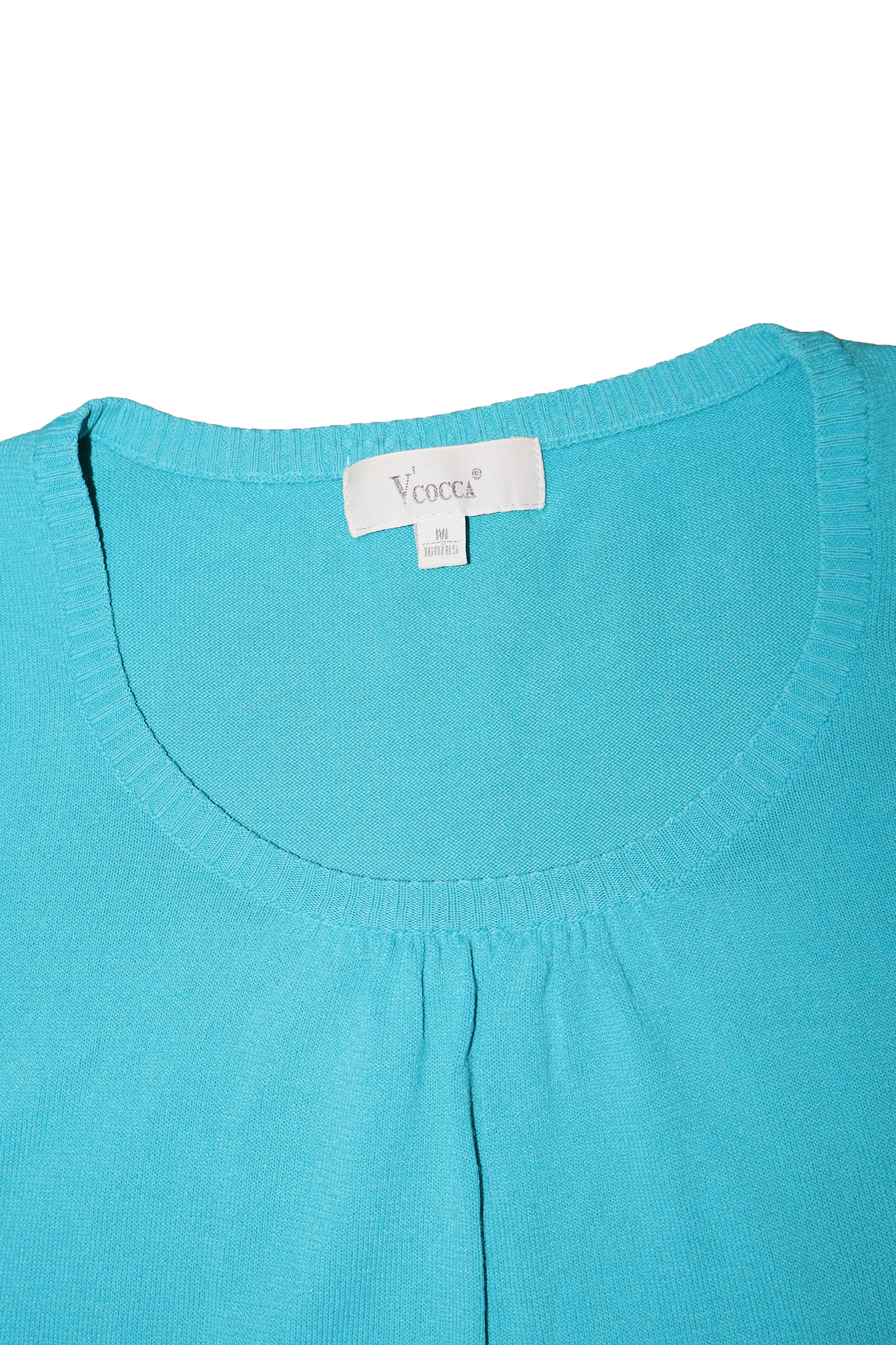 vintage v'cocca aqua blue top